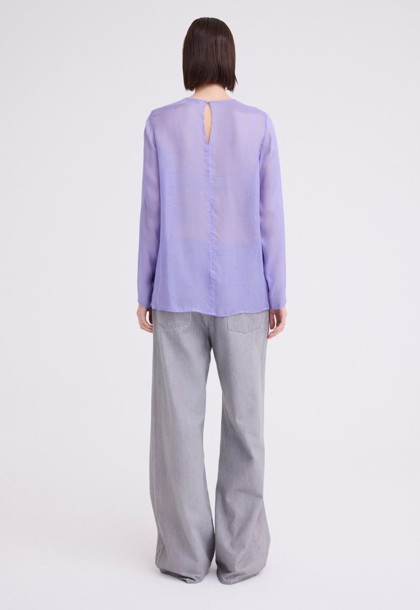 Jac + Jack Eidel Silk Mesh Top - Periwinkle Lilac